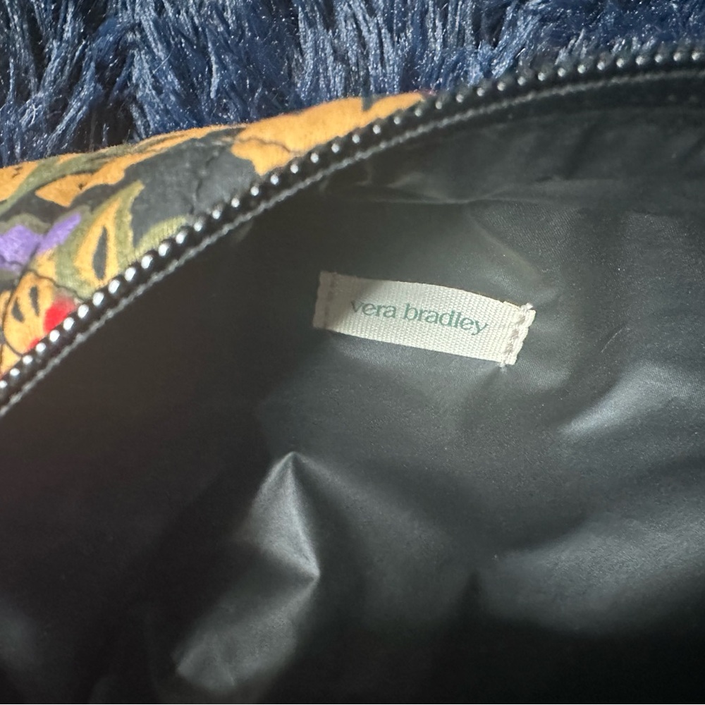 Vera Bradley Cosmetic Bag Midnight Garden Paisley - Large with side pocket - Picture 6 of 8